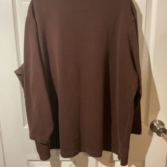 Bobbie Brooks Brown Long Sleeve Floral Embroidered w/ a Cream Insert Top - Picture 4 of 4